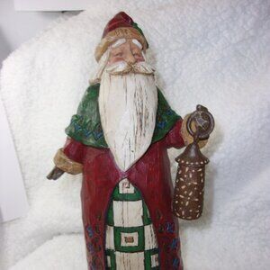HXS-133 2002 JIM SHORE HEARTWOOD CREEK SANTA W/LANTERN FIGURINE